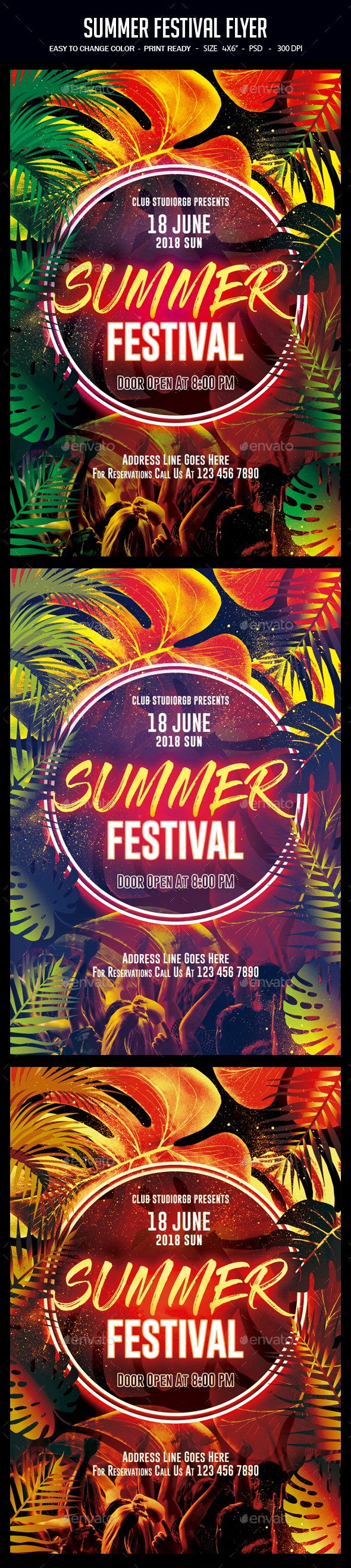 Summer Festival Flyer - Clubs & Parties Events