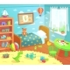 Cartoon Kids Bedroom Interior, Vectors | GraphicRiver