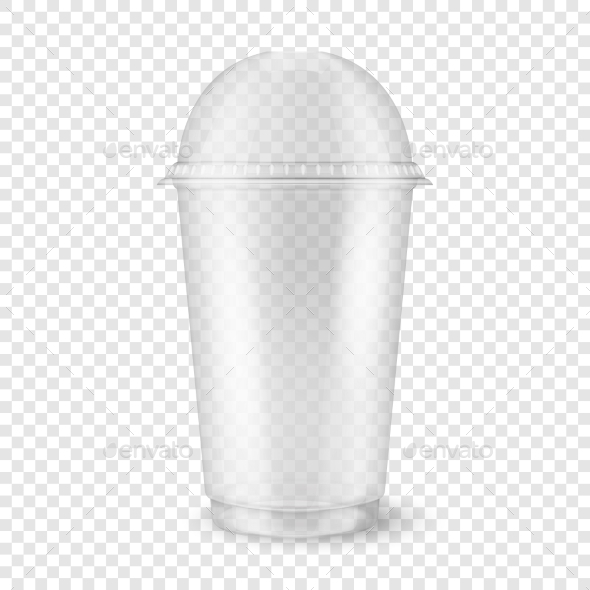 Vector Realistic Empty Clear Plastic Disposable - Food Objects