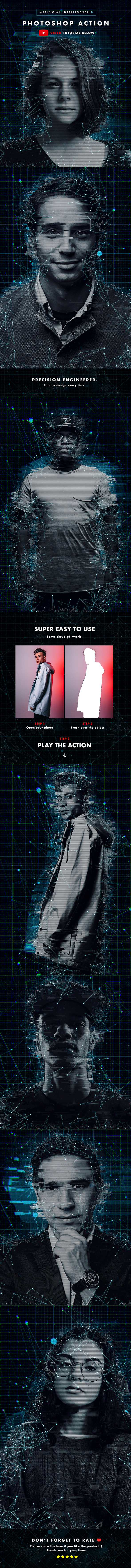 Artificial Intelligence 3 Photoshop Action - Photo Effects Actions