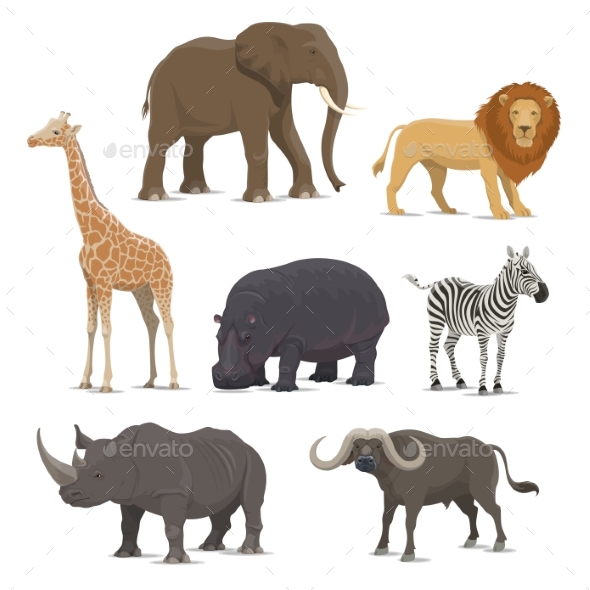 African Safari Animal Icons - Sports/Activity Conceptual