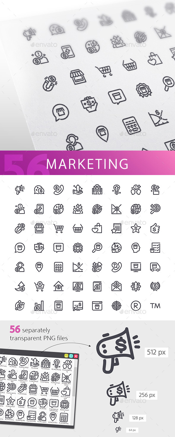 Marketing Line Icons Set - Business Icons