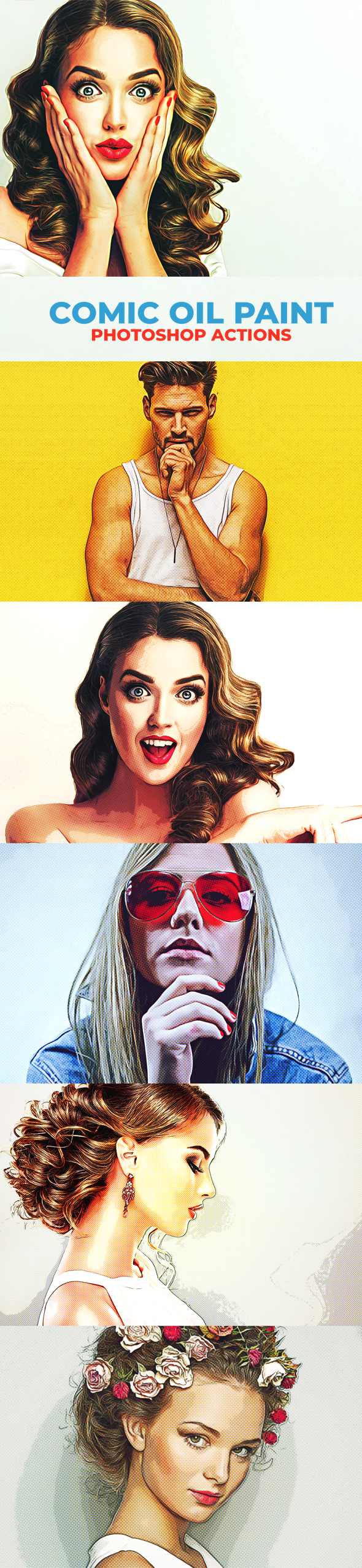 Comic Oil Paint Photoshop Actions - Photo Effects Actions