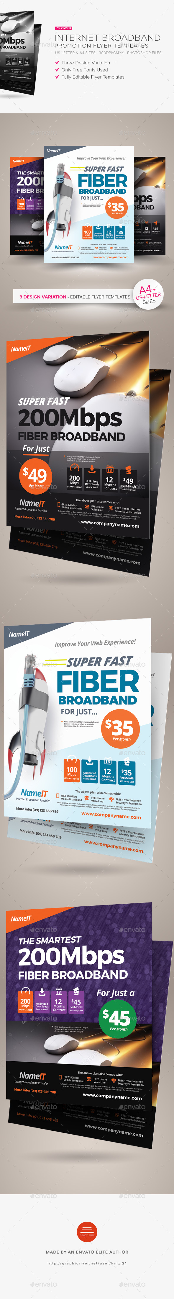 Internet Broadband Promotion Flyer Templates - Commerce Flyers