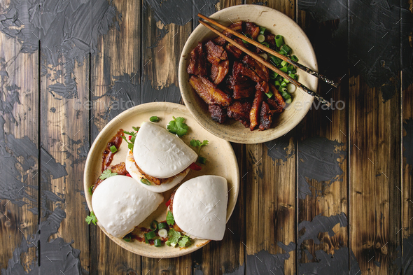 Gua bao buns with pork - Stock Photo - Images