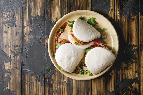 Gua bao buns with pork - Stock Photo - Images