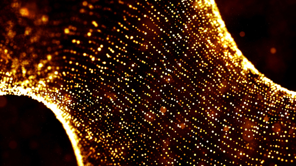 Golden Particles Glittery Looped Background-4K