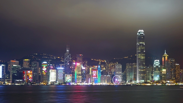 Light Show in Hong Kong at Night, Pan alt