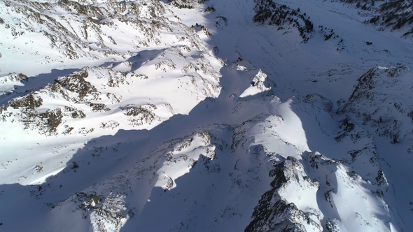 Aerial Shot of Snowy Mountain Peak