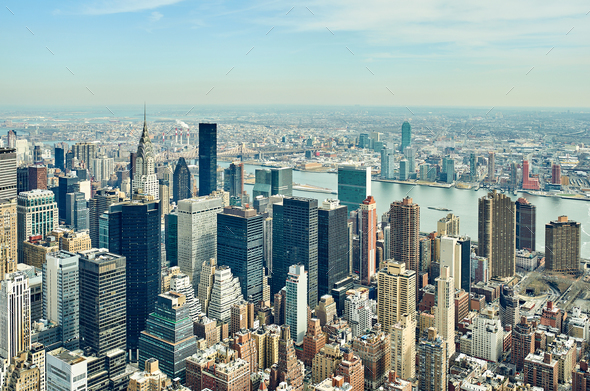 Cityscape view of Manhattan - Stock Photo - Images