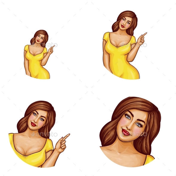 Vector Avatar of Brown-Haired Model - People Characters