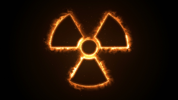 Fire or Flow Energy From Nuclear and Biohazard Symbols, Motion Graphics