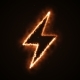 Burning Lightning Shape on Black Background - VideoHive Item for Sale