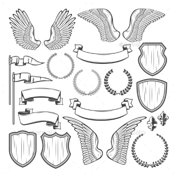 Heraldic Element for Medieval Badge Crest Design - Miscellaneous Vectors