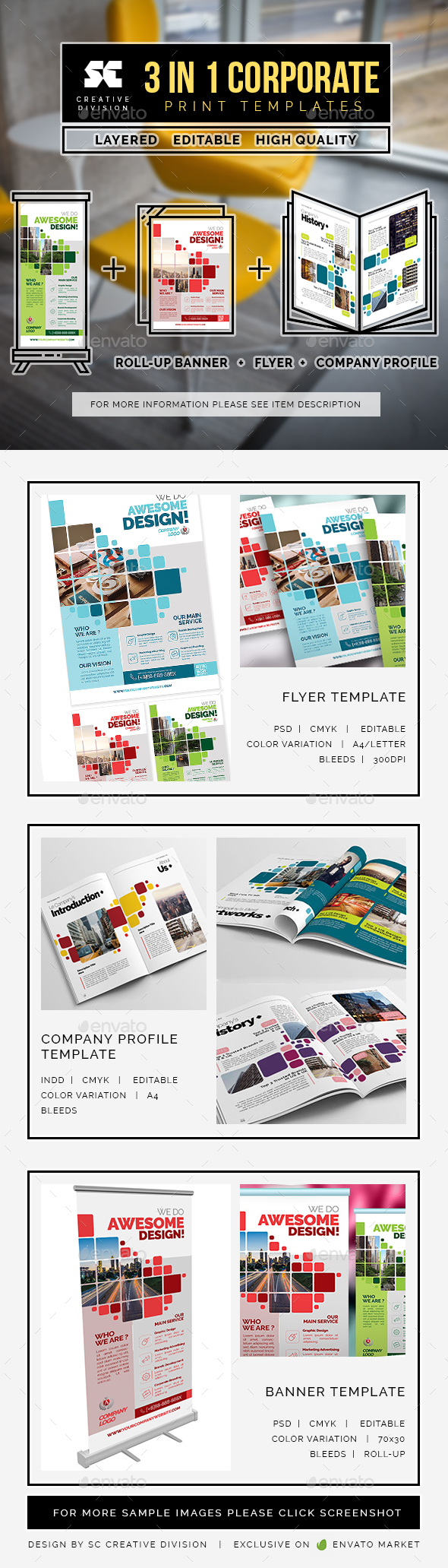 Business Bundle 3 In 1 - Miscellaneous Print Templates