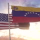 Venezuela and United States Flag on Flagpole - VideoHive Item for Sale