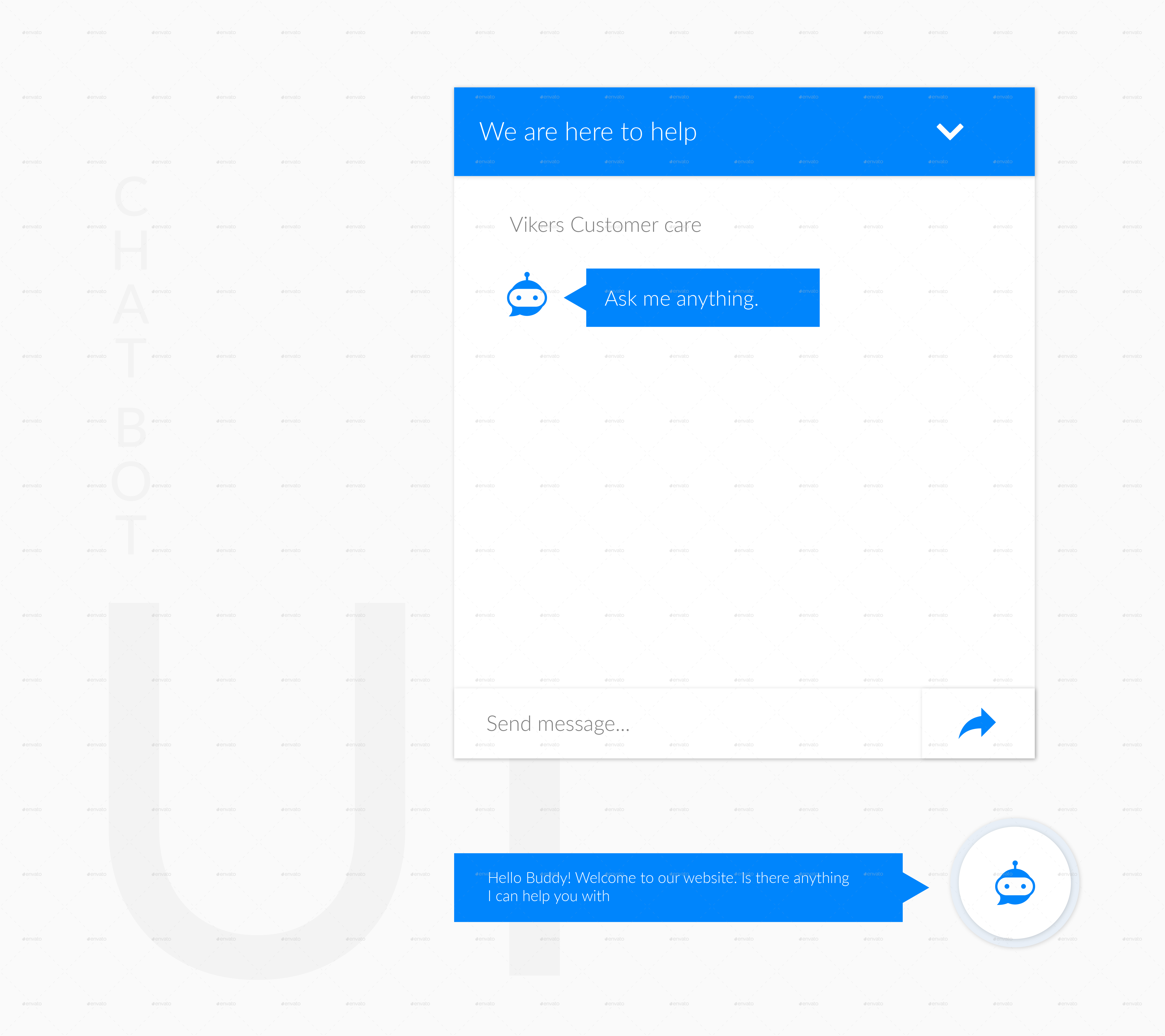 12 Creative Website Chat Bot UI Designs by RerdSystems GraphicRiver