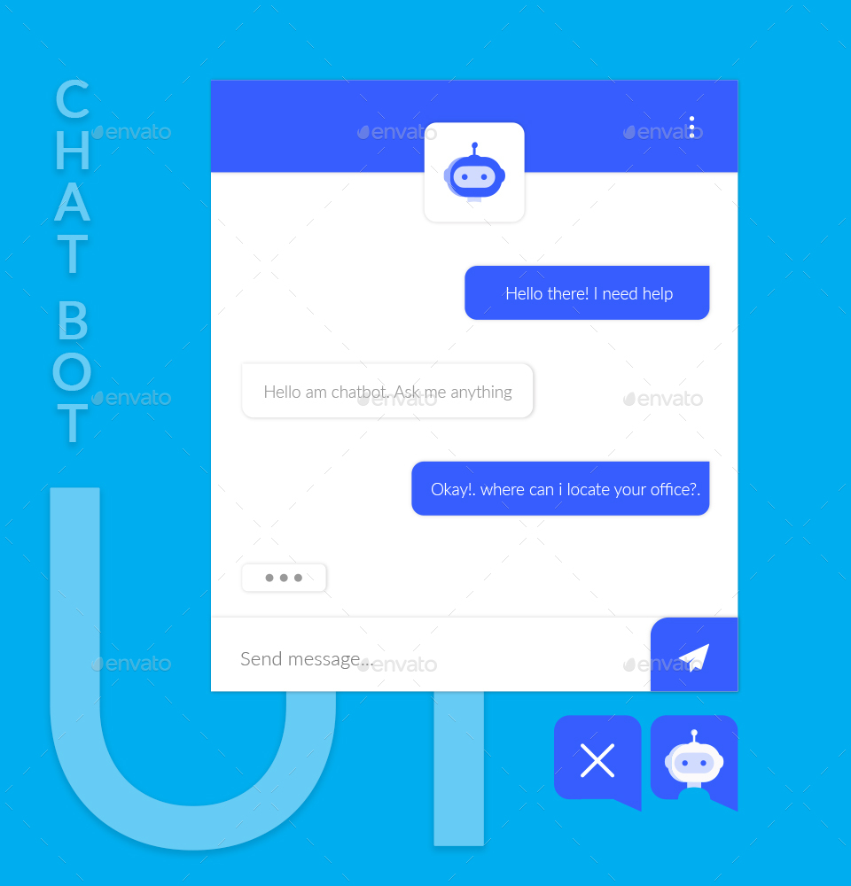 12 Creative Website Chat Bot UI Designs by RerdSystems | GraphicRiver
