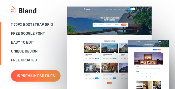 Bland - Real Estate PSD Template - Corporate PSD Templates