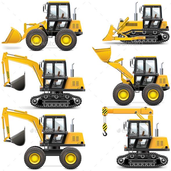 Vector Yellow Construction Machinery - Industries Business