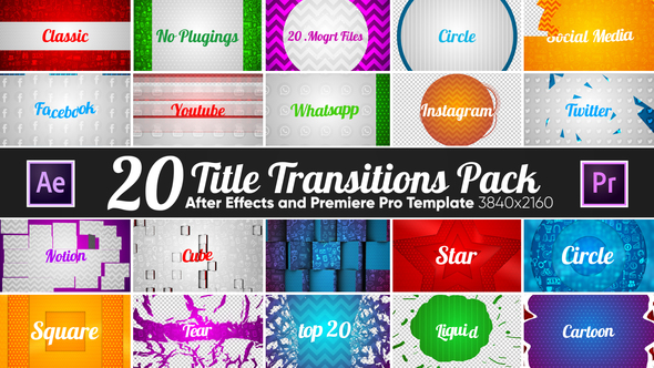 20 Title Transitions - VideoHive 22119825