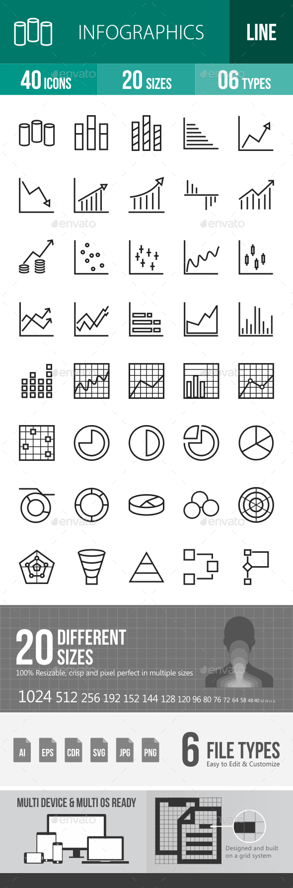 Infographics Line Icons - Icons