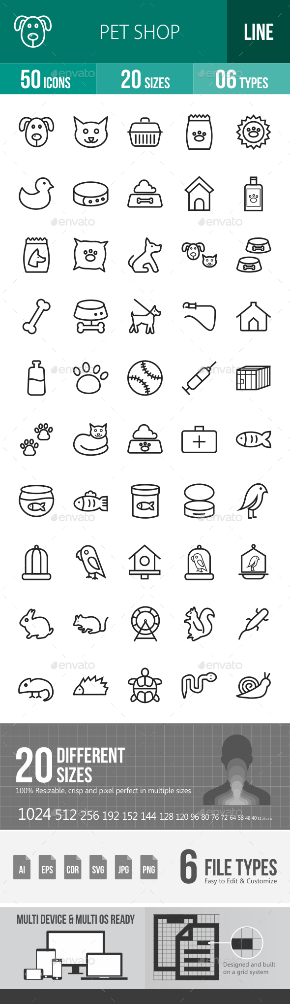 Pet Shop Line Icons - Icons