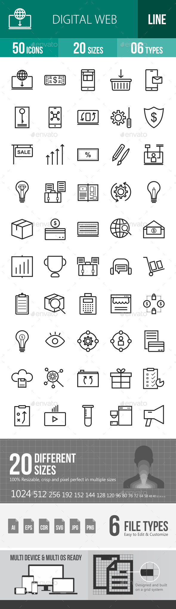 Digital Web Line Icons - Icons