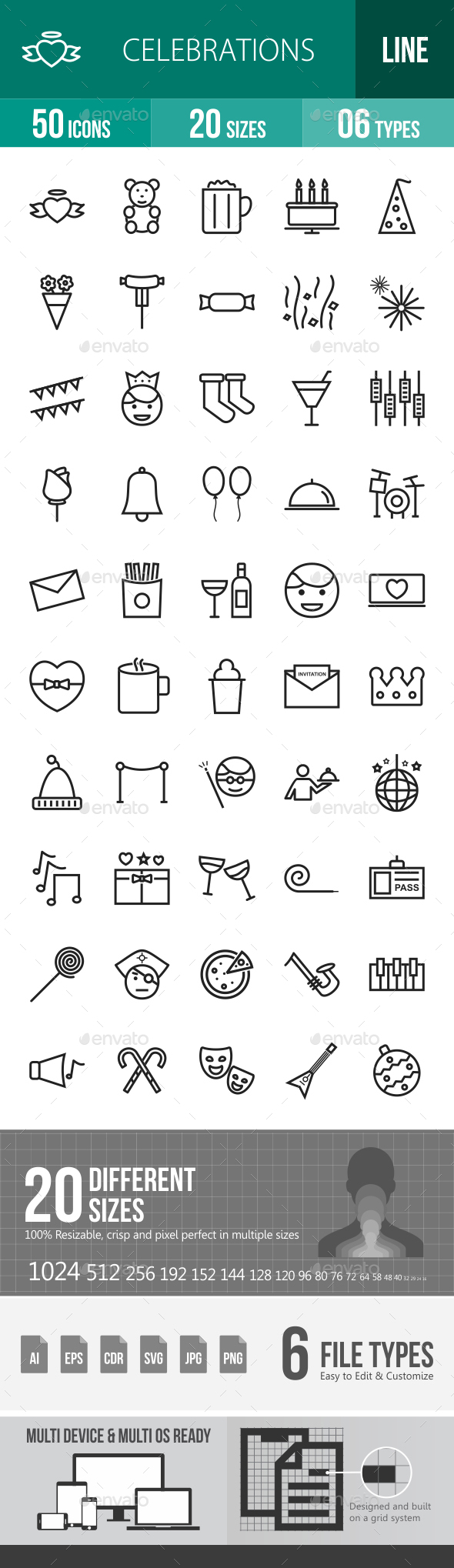 Celebrations Line Icons - Icons