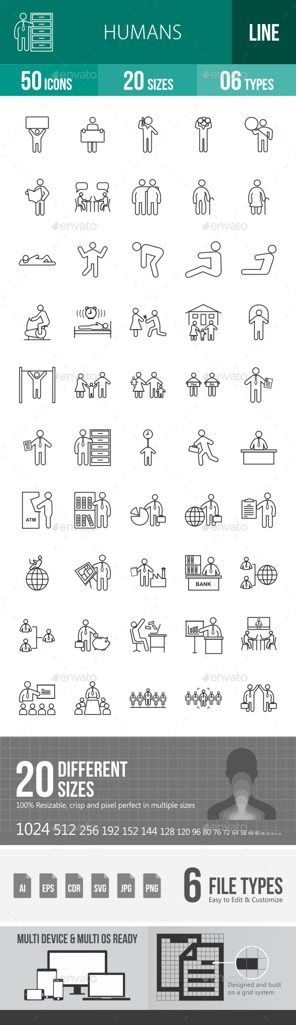 Humans Line Icons - Icons