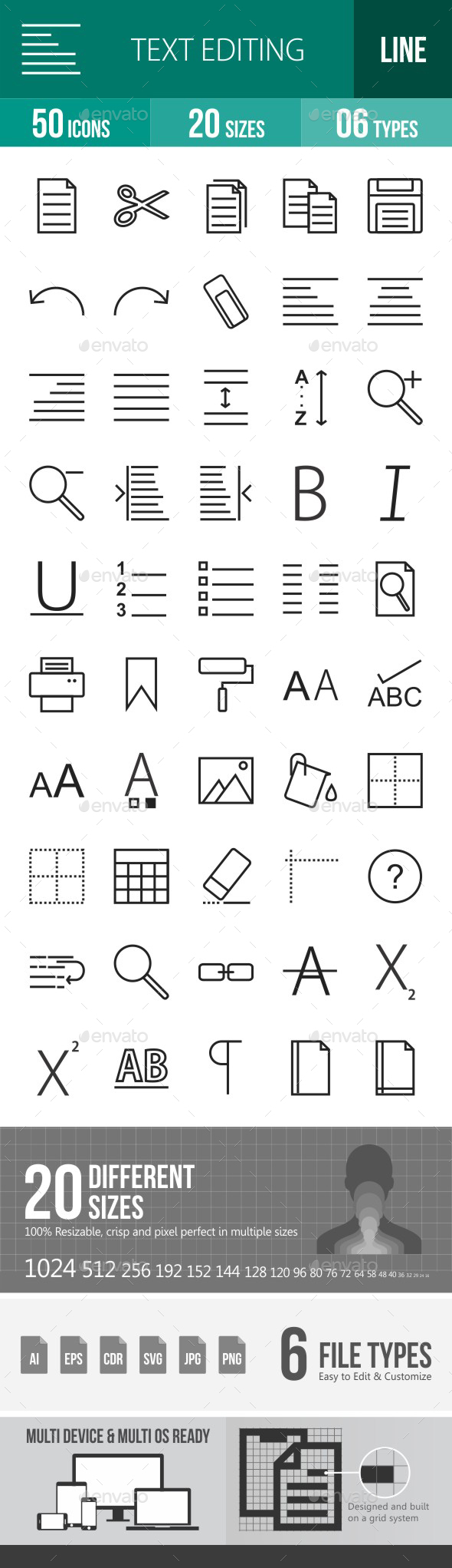 Text Editing Line Icons - Icons