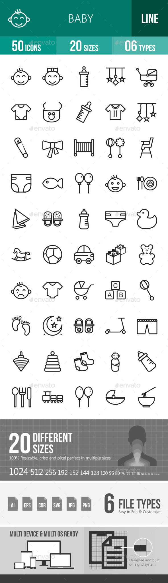 Baby Line Icons - Icons