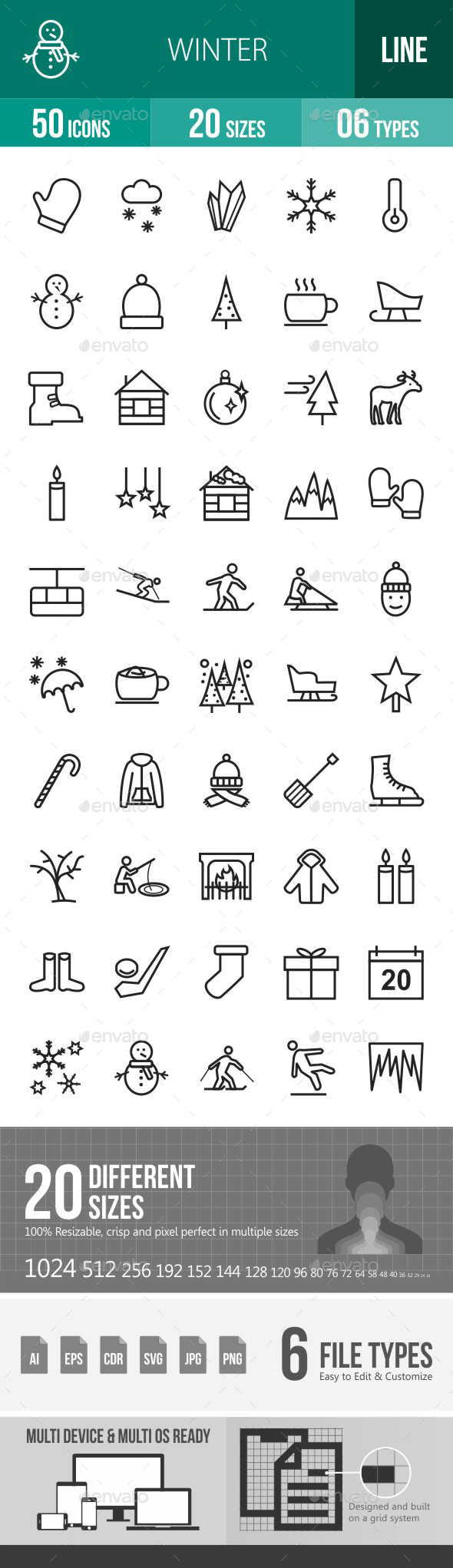 Winter Line Icons - Icons