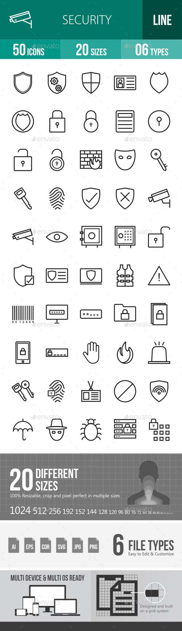 Security Line Icons - Icons