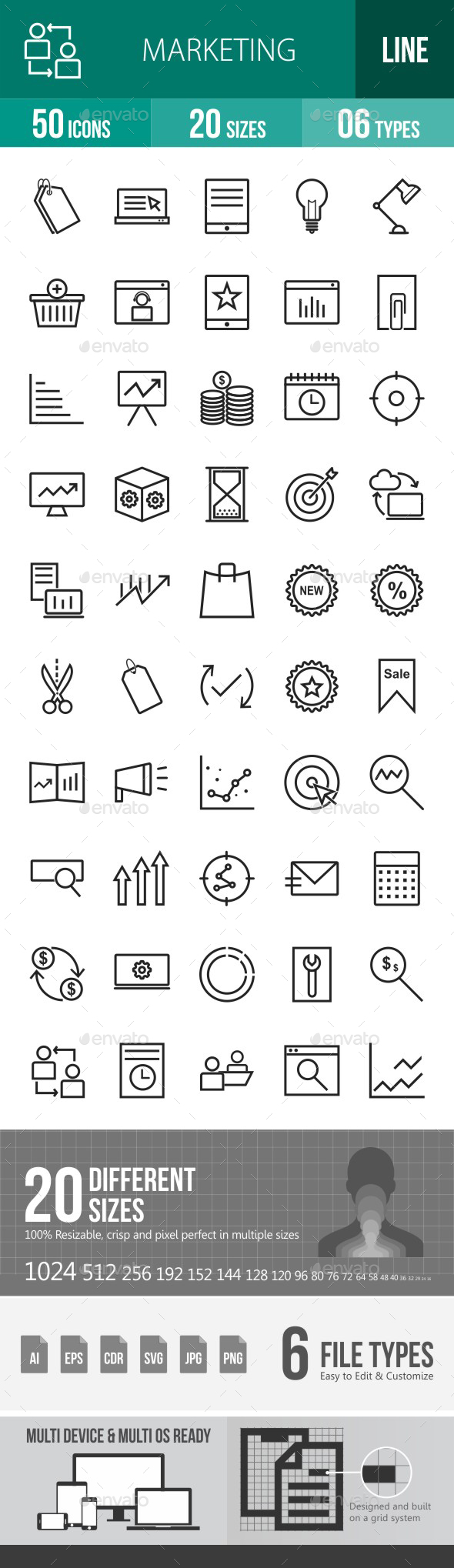 Marketing Line Icons - Icons