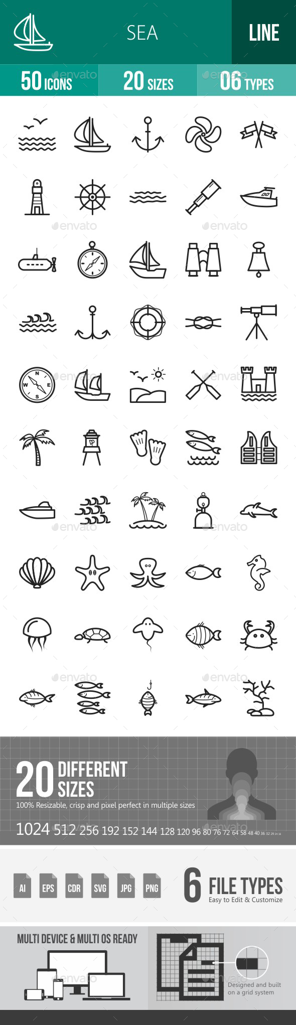 Sea Line Icons - Icons