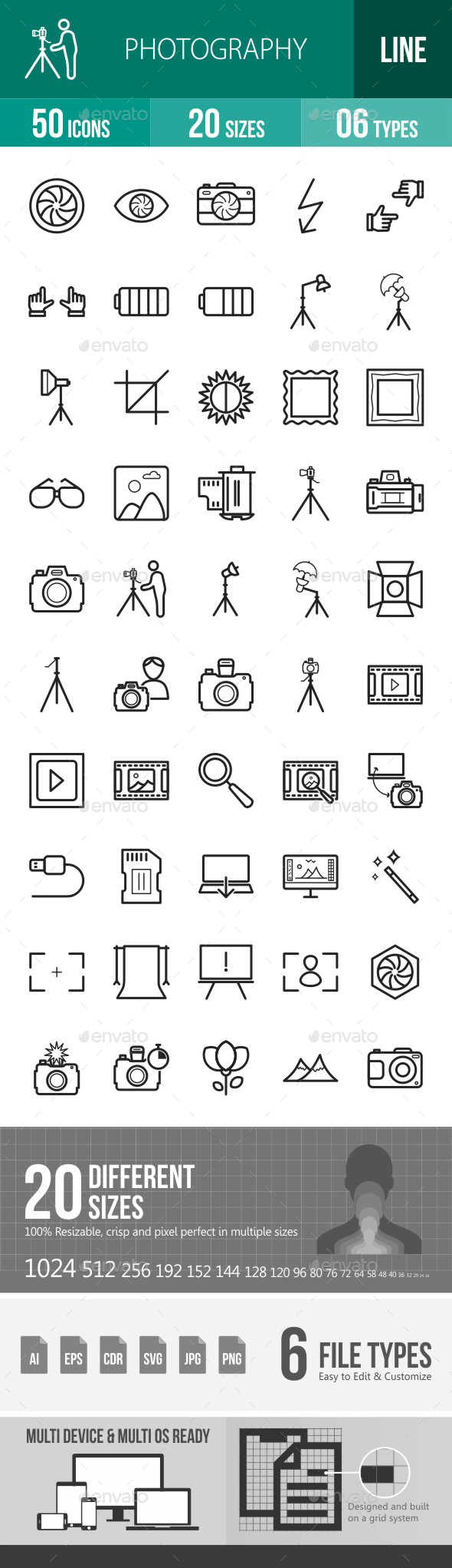 Photography Line Icons - Icons