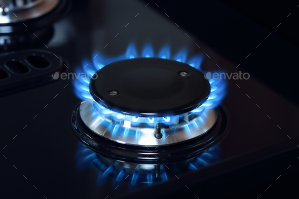 Gas Burner Stock Photo - Download Image Now - Natural Gas, Stove
