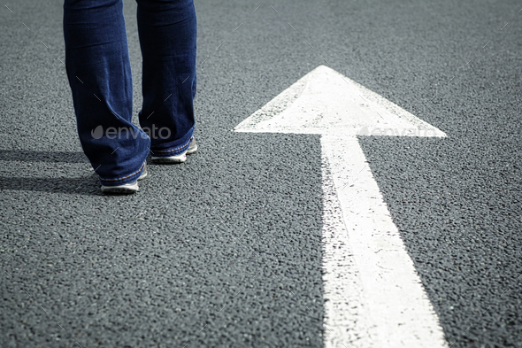 Follow the direction arrow - Stock Photo - Images