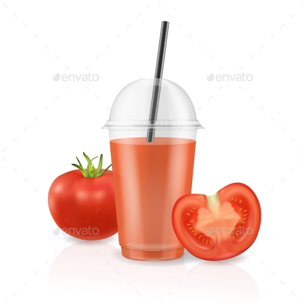 Vector Realistic Clear Plastic Disposable - Food Objects