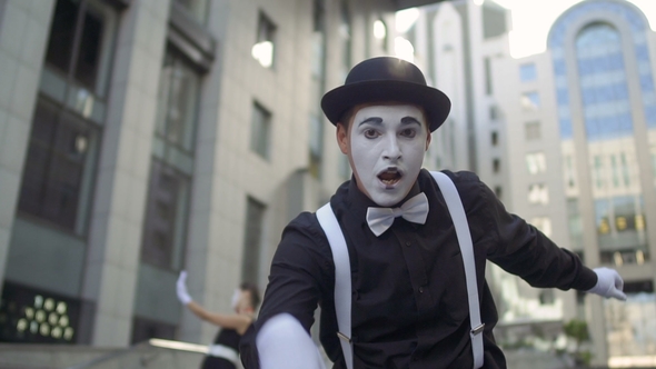 Mime Knocking in Invisible Door, Stock Footage | VideoHive