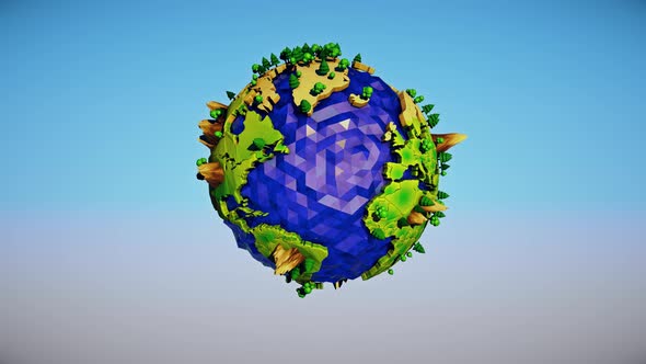 4k Low Poly Earth Loop alt