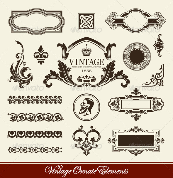 Vector set of calligraphic design elements - Decorative Symbols Decorative