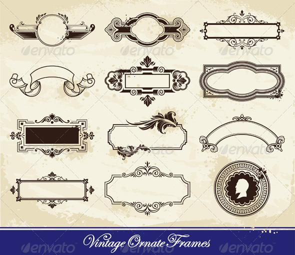 Vector set of vintage frames - Decorative Vectors