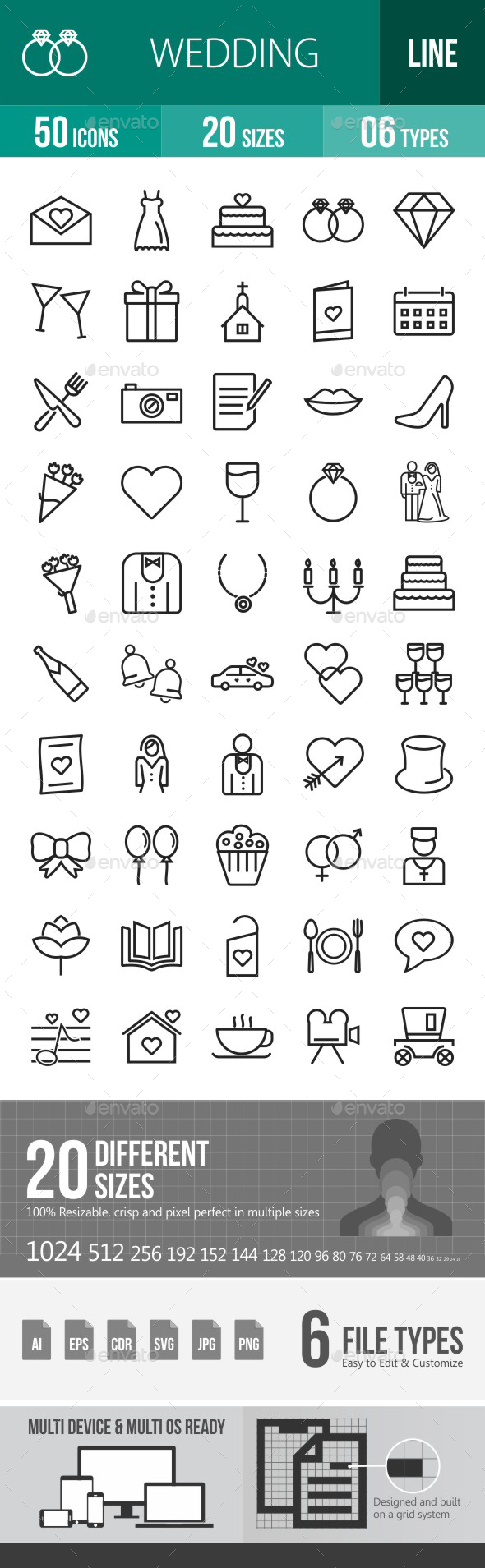 Wedding Line Icons - Icons