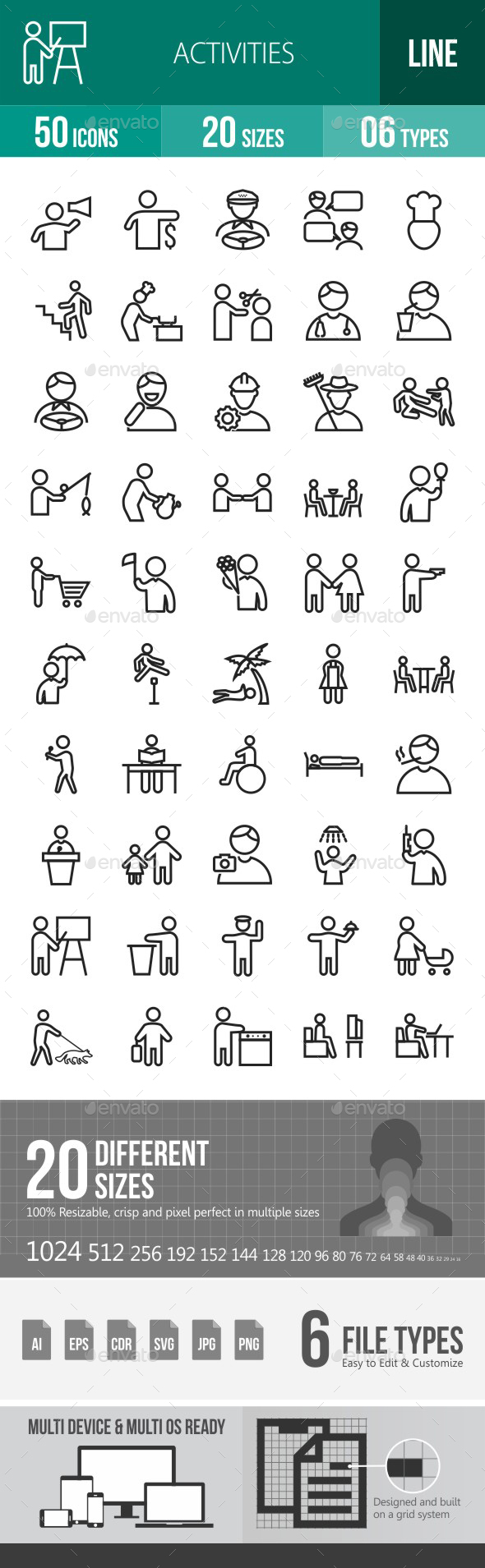 Activities Line Icons - Icons