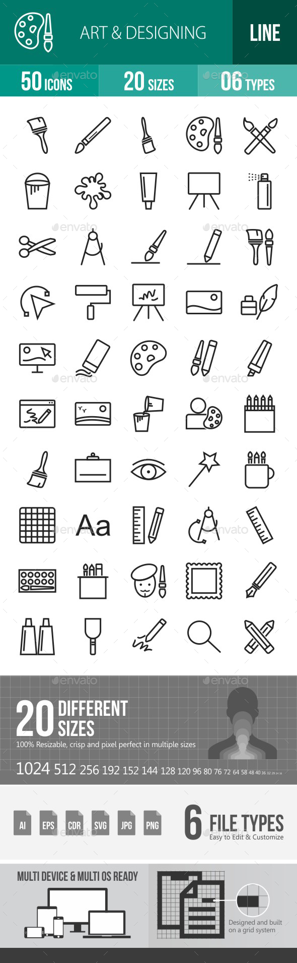 Art & Designing Line Icons - Icons