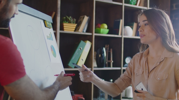 Businesswoman Discussing Work Plan with Colleague. Strategic Planning Concept alt