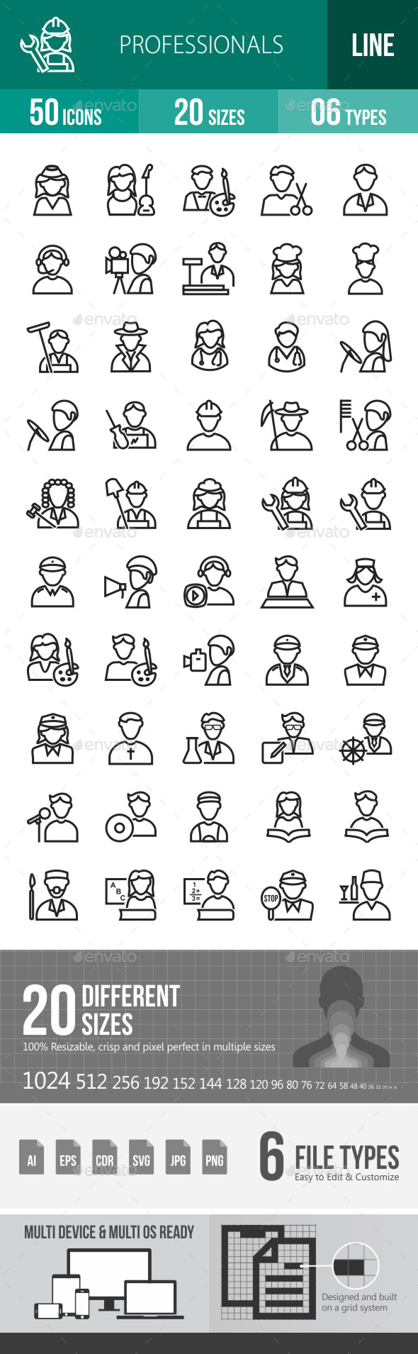 Professionals Line Icons - Icons