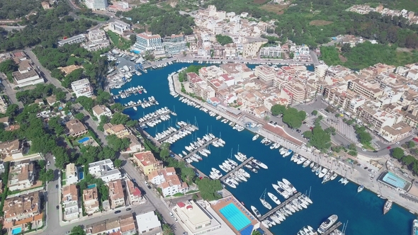 Aerial View Landscape of the Beautiful Bay of Cala Anguila with a Wonderful Turquoise Sea, Porto alt